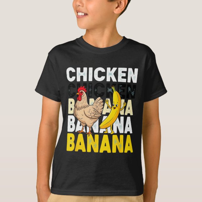 Camiseta Funny Chicken Banana Dance Meme For Kids &amp; Adu (Frente)