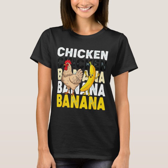 Camiseta Funny Chicken Banana Dance Meme For Kids &amp; Adu (Frente)
