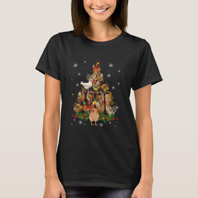 Camiseta Funny Chicken Christmas Tree Pet Chicken Lover (Frente)