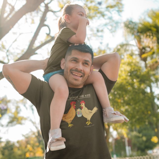 Camiseta Funny Chicken Easter Egg Hunt Cartoon Dark (Criador carregado)