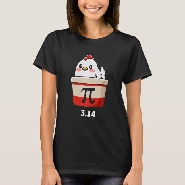 Camiseta Funny Chicken Pot Pi Shirt Day Pie Math Lover Geek (Frente)