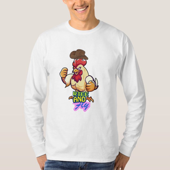 Camiseta Funny Chicken Rise and Fly” T-Shirt (Frente)