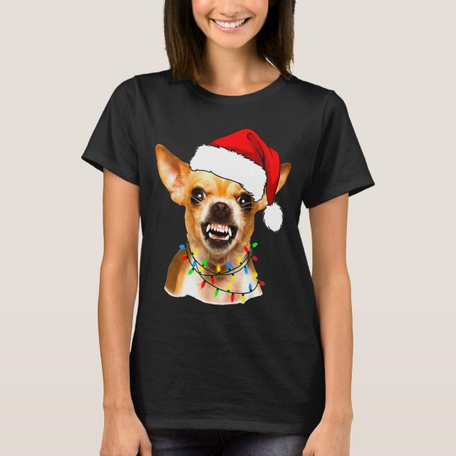 Camiseta Funny Chihuahua Christmas Shirt For Dog Lovers Wom (Frente)