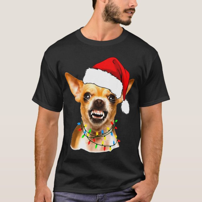 Camiseta Funny Chihuahua Christmas Shirt For Dog Lovers Wom (Frente)