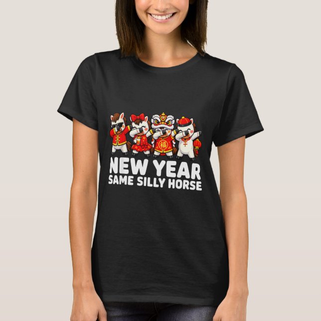 Camiseta Funny Chinese Lunar New Year Same Silly Horse Dabb (Frente)