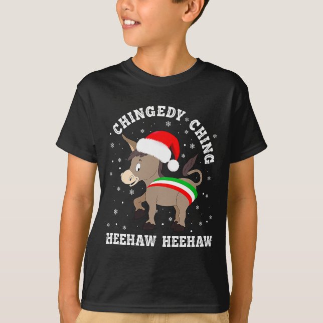 Camiseta Funny Chingedy Ching Hee Haw Santa Merry Christmas (Frente)