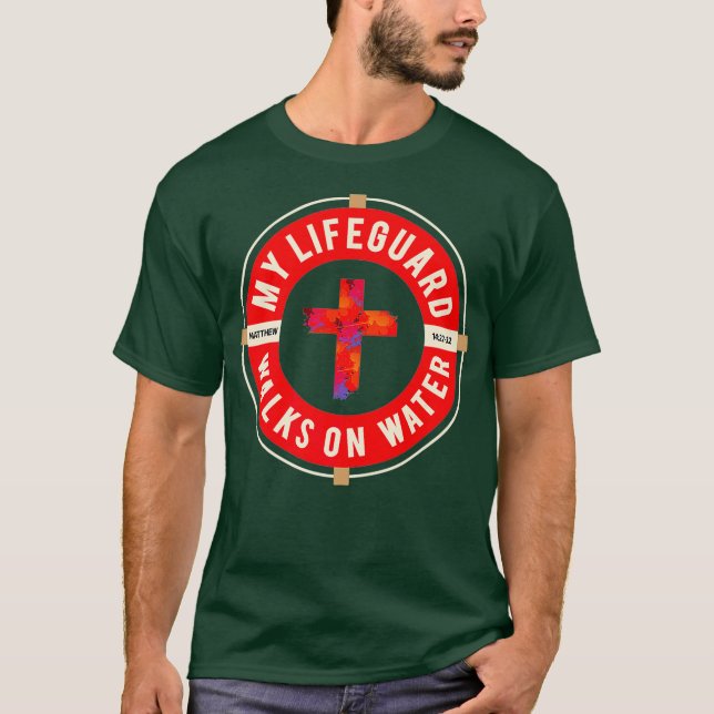Camiseta Funny Christian Apparel - Lifeguard Walks on (Frente)