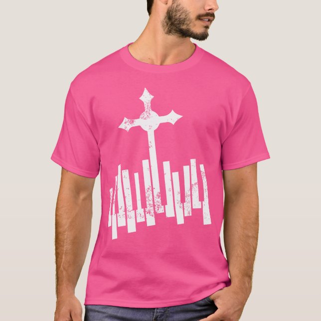Camiseta Funny Christian Keyboard 	 Piano Player Lover Gift (Frente)