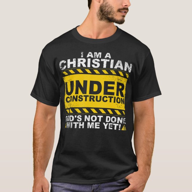 Camiseta Funny Christian Sob Construção Presente Católico M (Frente)