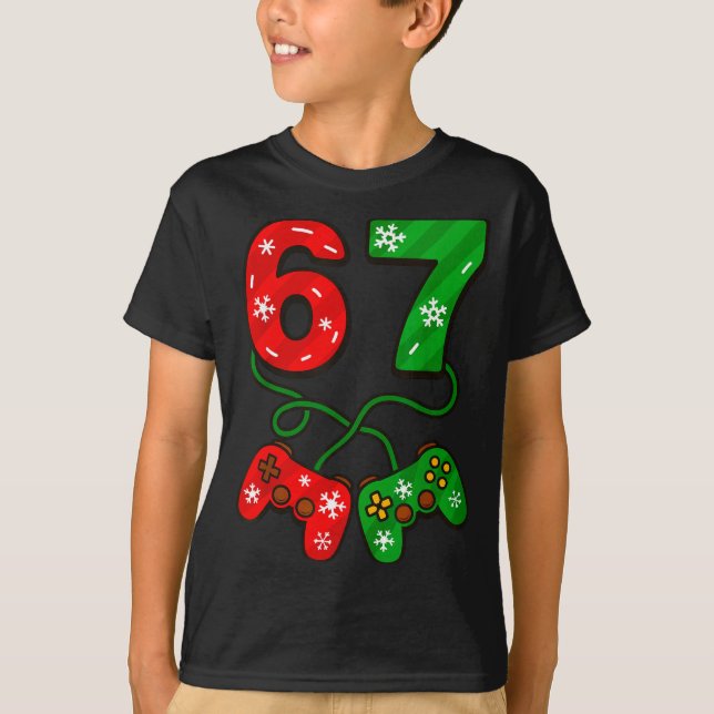 Camiseta Funny Christmas 67 Meme Six Seven Video Games Game (Frente)