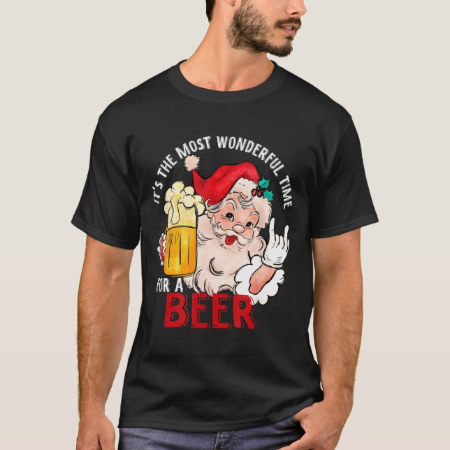 Camiseta Funny Christmas Beer Meme Most Wonderful For Craft (Frente)
