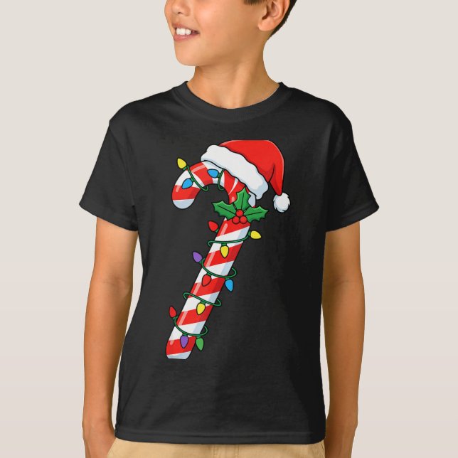 Camiseta Funny Christmas Candy Canes Santa Xmas Kids Men Wo (Frente)