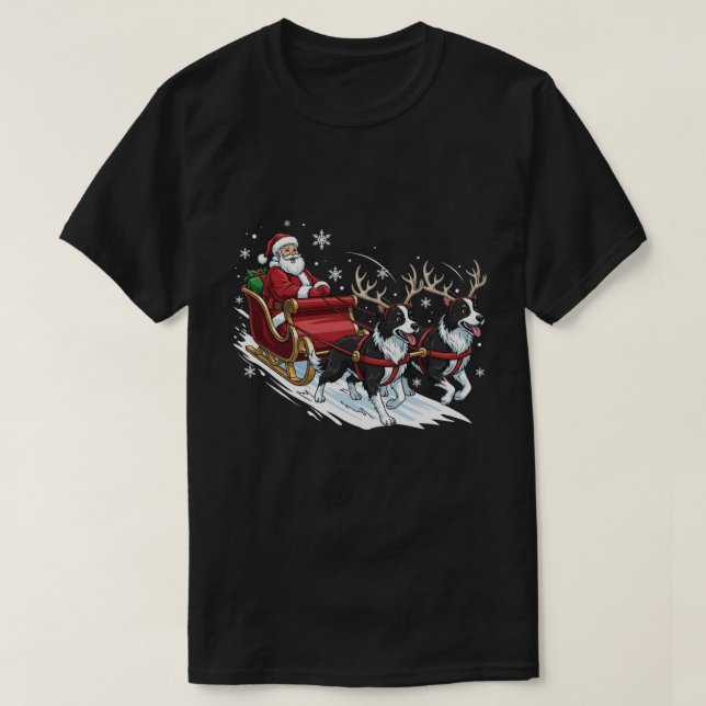 Camiseta Funny Christmas Collie Dogs Lover Xmas (Frente do Design)