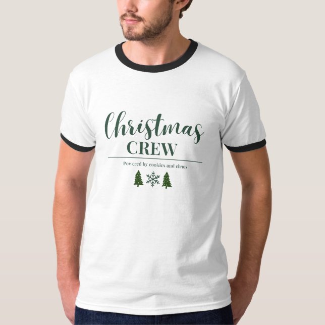 Camiseta Funny Christmas Crew/ Powered by Cookies and Chaos (Frente)