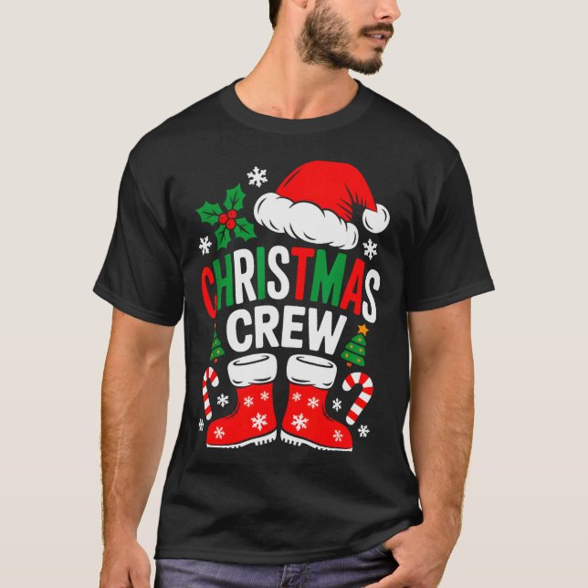 Camiseta Funny Christmas Crew Xmas Squad Santa Family Pajam (Frente)