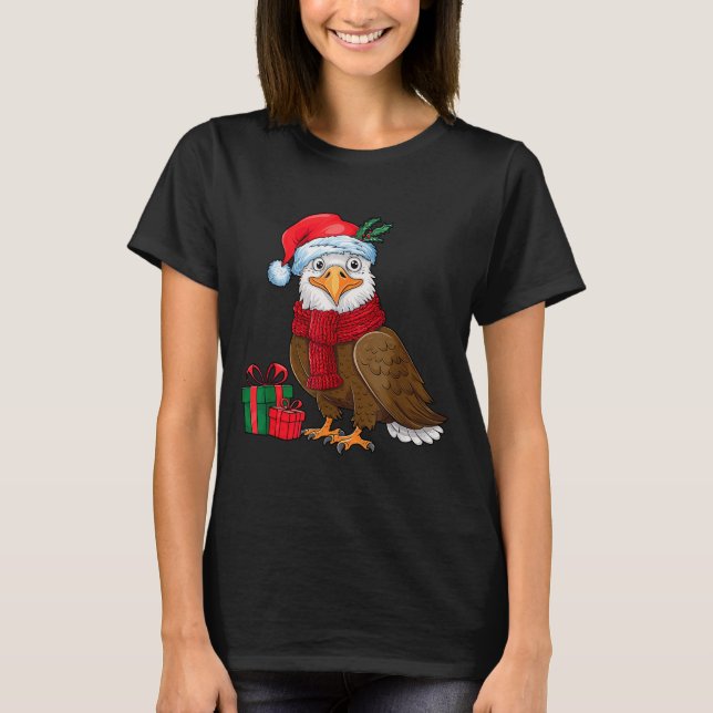 Camiseta Funny Christmas Eagle Patriotic Bald Eagle With Sa (Frente)