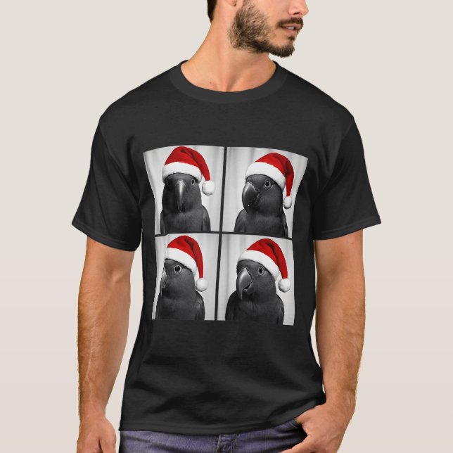 Camiseta Funny Christmas Eclectus Parrot Santa Photo Booth  (Frente)