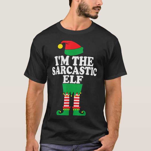 Camiseta Funny Christmas Family I'm The Sarcastic Elf  (Frente)