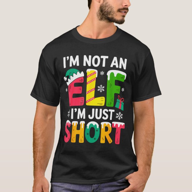 Camiseta Funny Christmas Family Pajamas I'm Not An Elf I'm  (Frente)