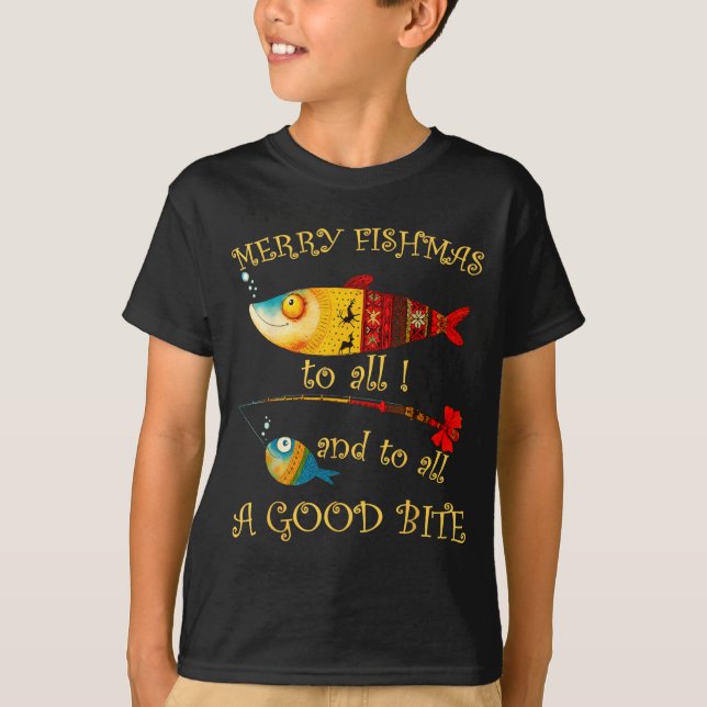 Camiseta Funny Christmas Fisherman's Merry Fishmas To All F (Frente)