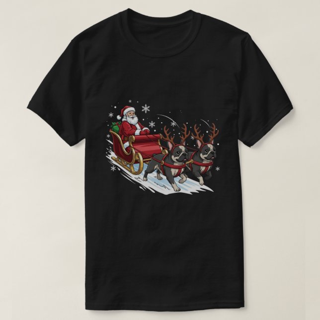 Camiseta Funny Christmas French Bulldog Dogs Lover Xmas (Frente do Design)