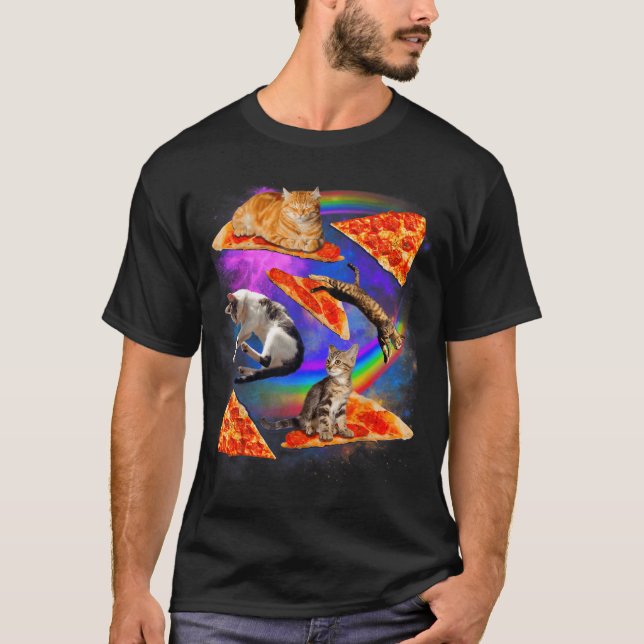 Camiseta Funny Christmas Galaxy Cat In Space Cat Riding Zza (Frente)