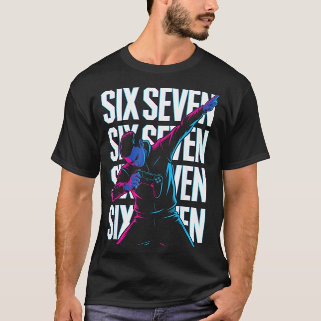 Camiseta Funny Christmas Gamer Dabbing Xmas Dab Six Seven 6 (Frente)