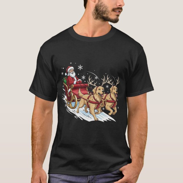 Camiseta Funny Christmas Golden Retriever Dogs Lover Xmas (Frente)
