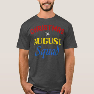 Camiseta Funny Christmas in August Squad Summer Group Santa