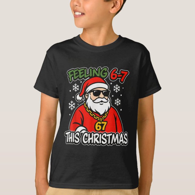 Camiseta Funny Christmas Kids 6-7 67 Six Seven Meme Boys Ch (Frente)