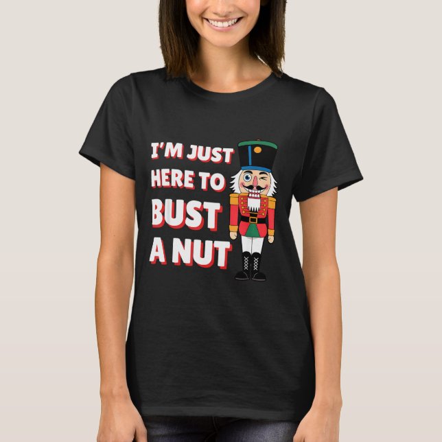 Camiseta Funny Christmas Nutcracker- Bust A Nut Funny Mens  (Frente)