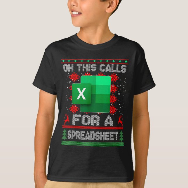 Camiseta Funny Christmas Oh This Calls For A Spreadsheet Sa (Frente)