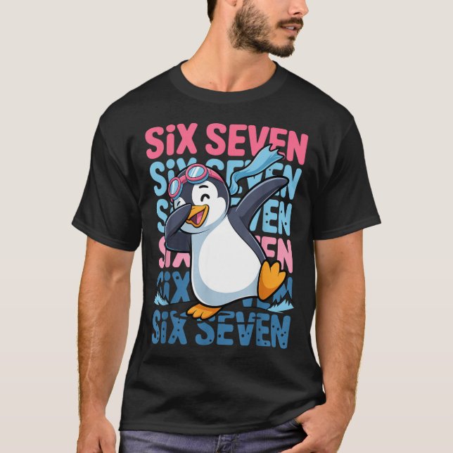 Camiseta Funny Christmas Penguin Dabbing Xmas Dab Six Seven (Frente)