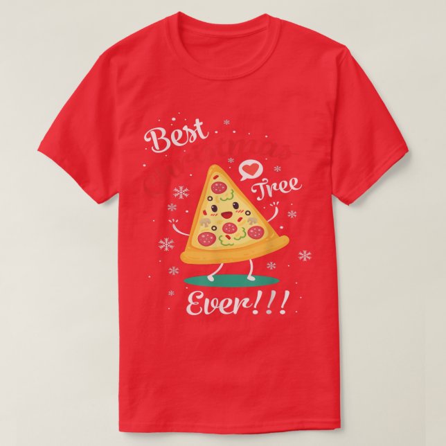 Camiseta Funny Christmas Pizza Family Matching Pajamas Pizz (Frente do Design)
