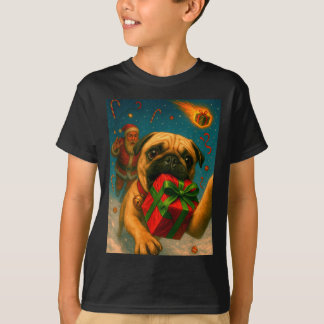 Camiseta Funny Christmas Pug Shirt - Selfie With Santa Xmas