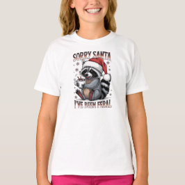 Camiseta Funny Christmas Raccoon Girl T-shirt