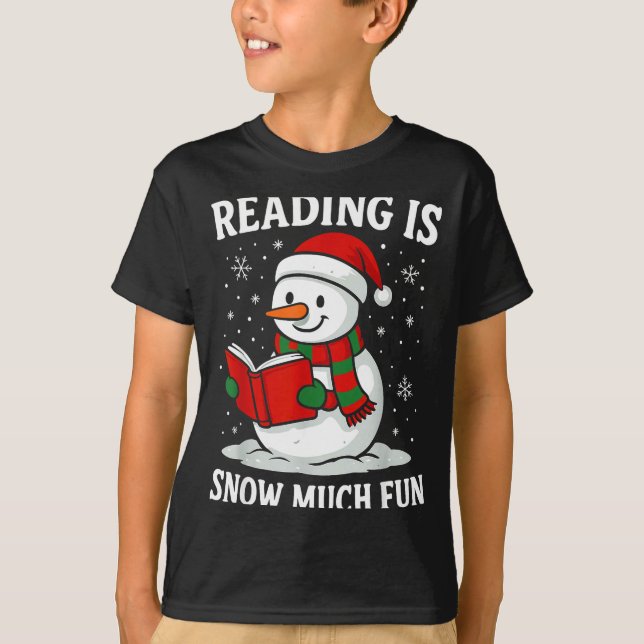 Camiseta Funny Christmas Reading Is Snow Much Snowman Book  (Frente)