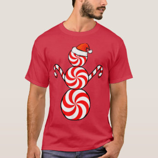 Camiseta Funny Christmas s Peppermint Candy Snowman