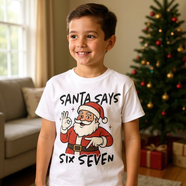 Camiseta Funny Christmas Santa Says Six Seven 67 Kids (Criador carregado)