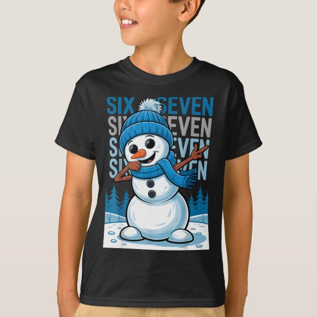 Camiseta Funny Christmas Snowman Dabbing Xmas Dab Six Seven (Frente)