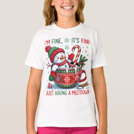 Camiseta Funny Christmas Snowman Girls T-shirt