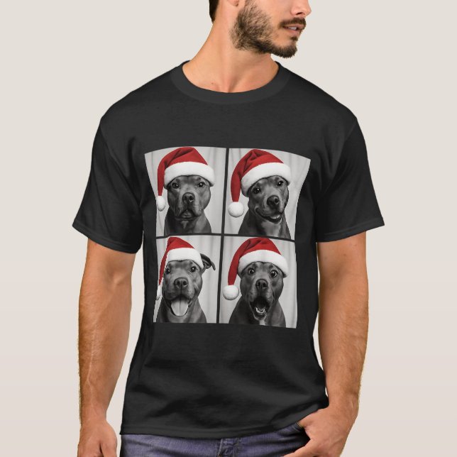 Camiseta Funny Christmas Staffordshire Bull Terrier Santa P (Frente)