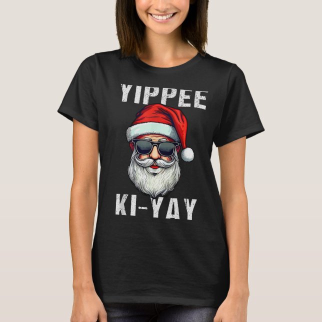 Camiseta Funny Christmas Sweater Yippee-ki-yay Xmas , Uni-a (Frente)