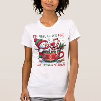 Camiseta Funny Christmas T-Shirt – “I'm Fine, It's Fine
