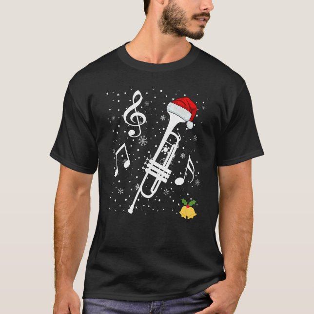 Camiseta Funny Christmas Trumpet Player Cool Music Teacher  (Frente)