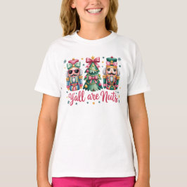 Camiseta Funny Christmas Y'all are Nuts Girls T-shirt