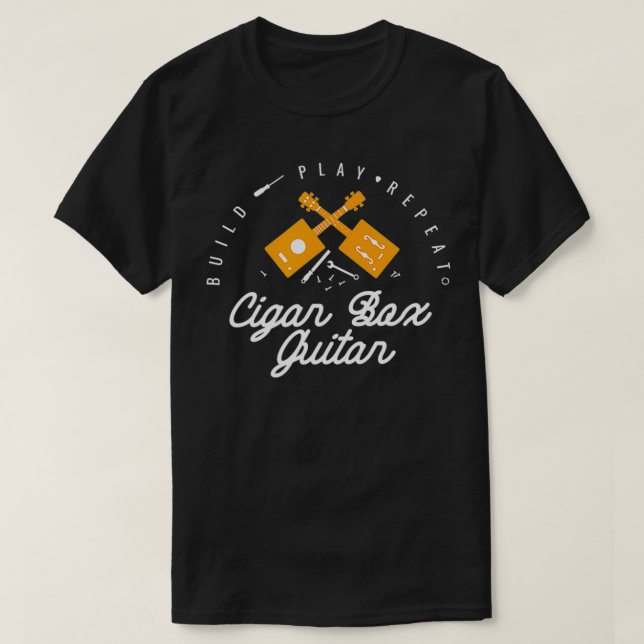 Camiseta Funny Cigar Bo Guitar Guitarist Bassist Music Love (Frente do Design)