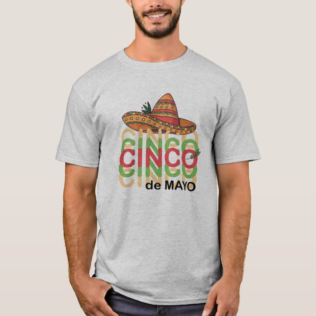 Camiseta Funny Cinco de Drinko Cinco de Mayo Bebendo (Frente)