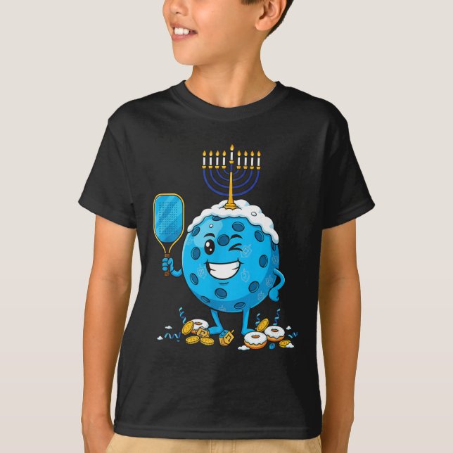 Camiseta Funny Ckleball Dreidel Menorah Hanukkah Kids Women (Frente)
