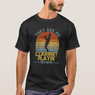 Camiseta Funny Clarinet Cotação Clarinet Player Musical Ret